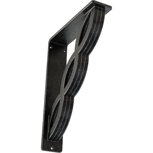Ekena Millwork Loera Wrought Iron Bracket, (Triple center brace), Antiqued Pewter 2"W x 7 1/2"D x 10"H BKTM02X07X10TLOAPW - main